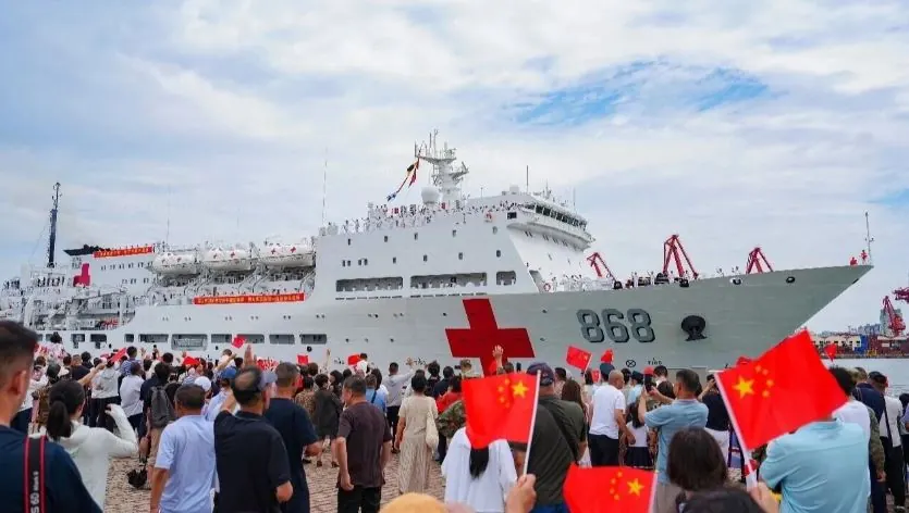 Chinese navy hospital ship sets sail for humanitarian mission in Africa, South Asia